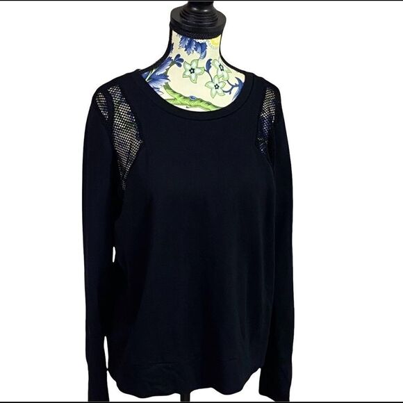 Banana Republic Black Sweatshirt with Mesh Inserts - Picture 1 of 4